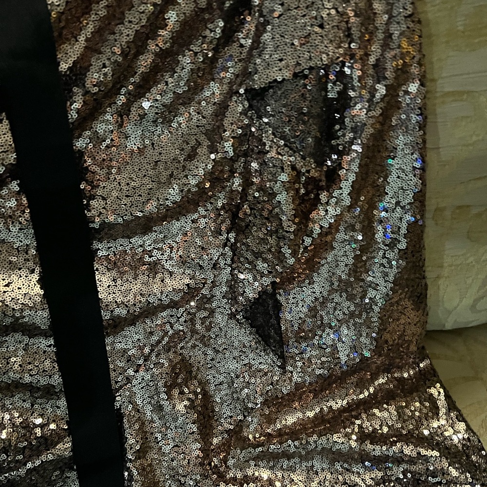 Lane Bryant Sequin High Low Dress in Bronze - Picture 4 of 12